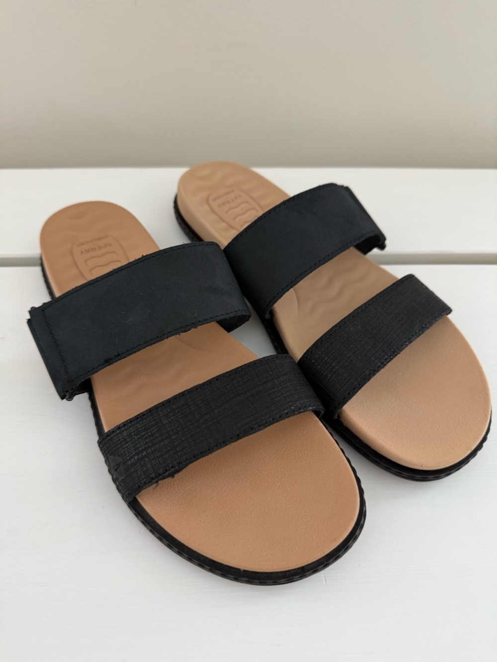Sperry Plushwave Double Strap Slide Sandals Black Women’s 6.5